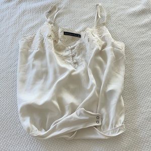 ABERCROMBIE WHITE LACE TANK BODYSUIT